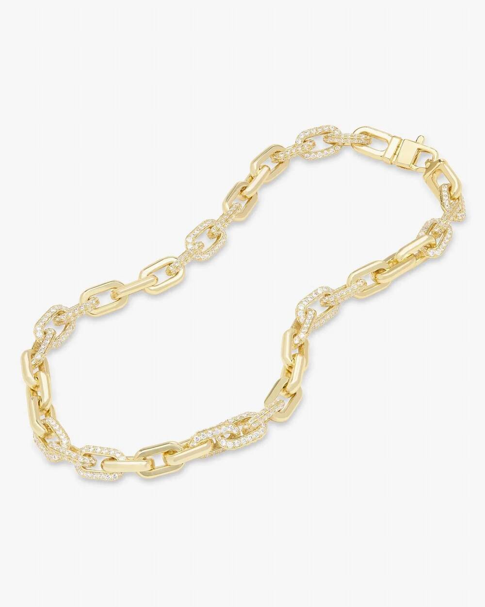 NEW MELINDA MARIA women's frankie pave chain necklace - 18" in gold